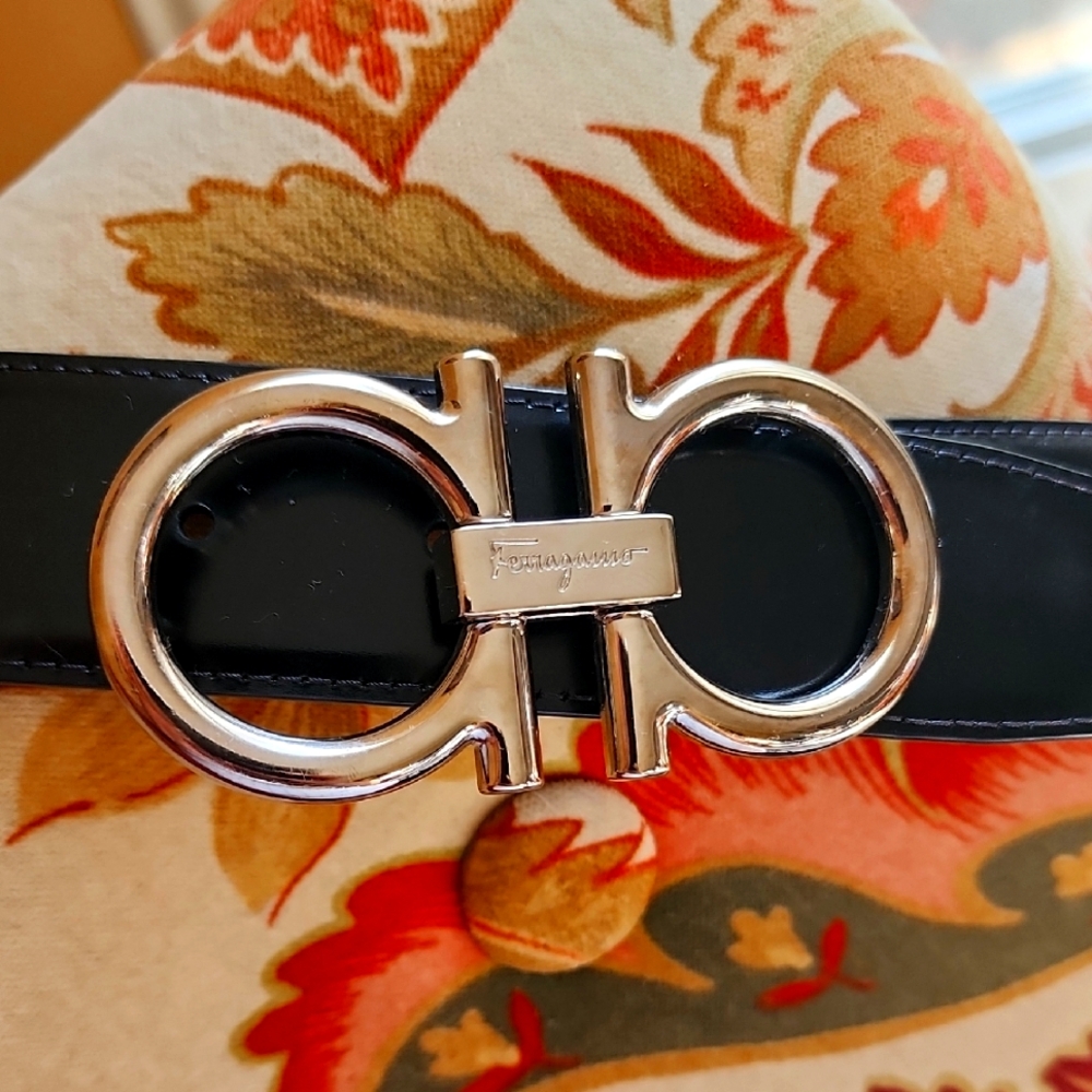 Salvatore Ferragamo Black and Brown Reversable Men's Belt
